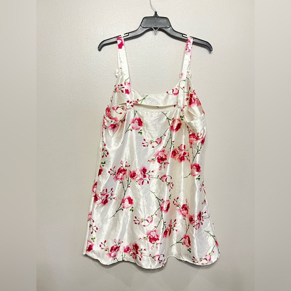 Sante Floral Vintage Pink White Bow Granny Coquette Cottage Slip Dress Sz Large - Picture 5 of 6